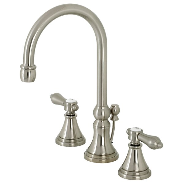 KS2988BAL Heirloom Widespread Bathroom Faucet W/ Brass Pop-Up, Nickel